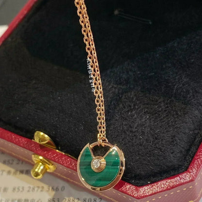 [Glitter Jewelry]AMULETTE ROSE GOLD MALACHITE NECKLACE