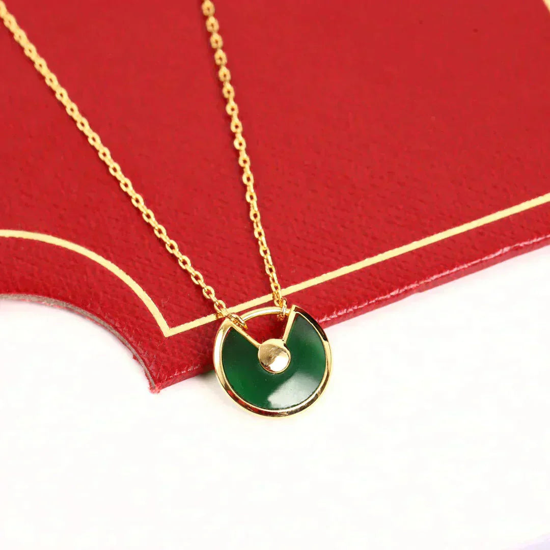 [Glitter Jewelry]AMULETTE GOLD MALACHITE NECKLACE