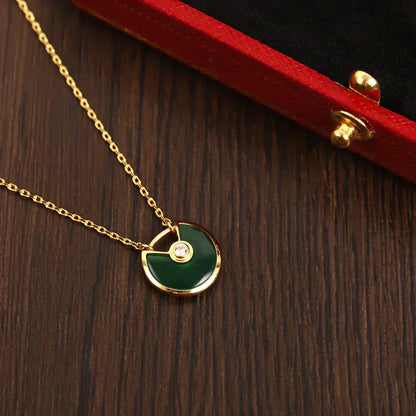 [Glitter Jewelry]AMULETTE GOLD MALACHITE NECKLACE