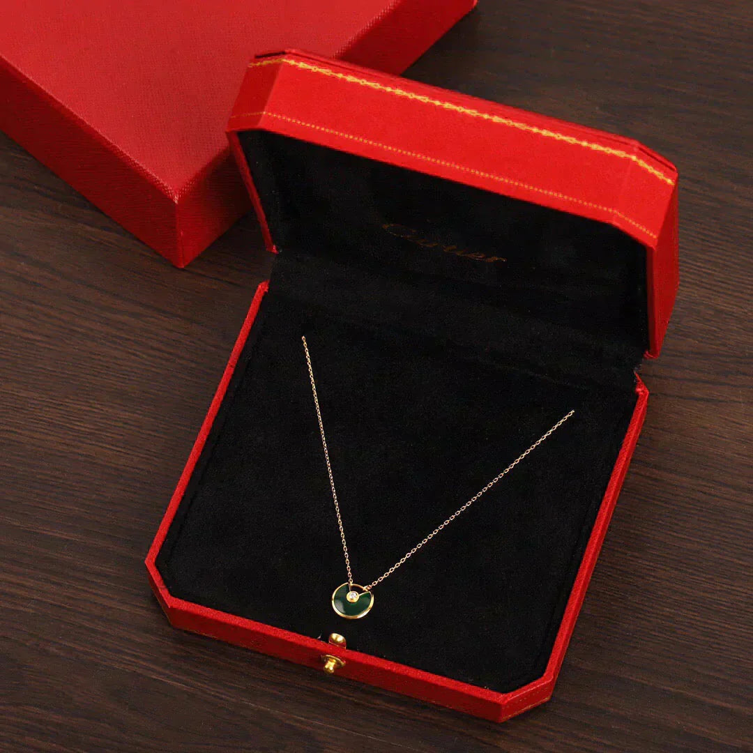 [Glitter Jewelry]AMULETTE GOLD MALACHITE NECKLACE
