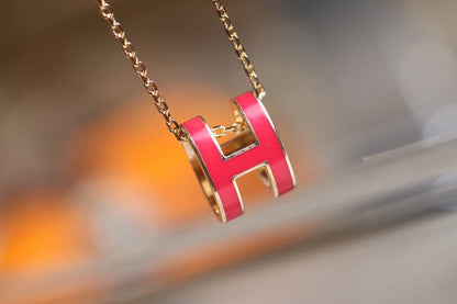 [Glitter Jewelry]POP H PEDANT PINK GOLD
