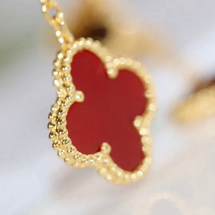 [Glitter Jewelry]CLOVER  2 MOTIF  TIGER EYE CARNELIAN EARRINGS