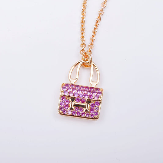 [Glitter Jewelry]CONSTANCE PEDANT PURPLE DIAMOND NECKLACE