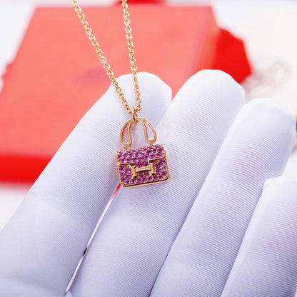 [Glitter Jewelry]CONSTANCE PEDANT PURPLE DIAMOND NECKLACE