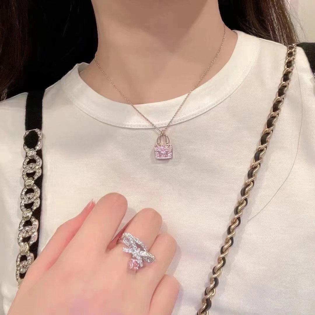 [Glitter Jewelry]CONSTANCE PEDANT PURPLE DIAMOND NECKLACE
