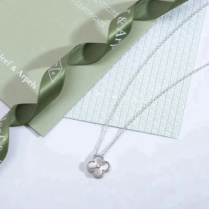 [Glitter Jewelry]CLOVER  15MM DIAMOND LASER NECKLACE SILVER