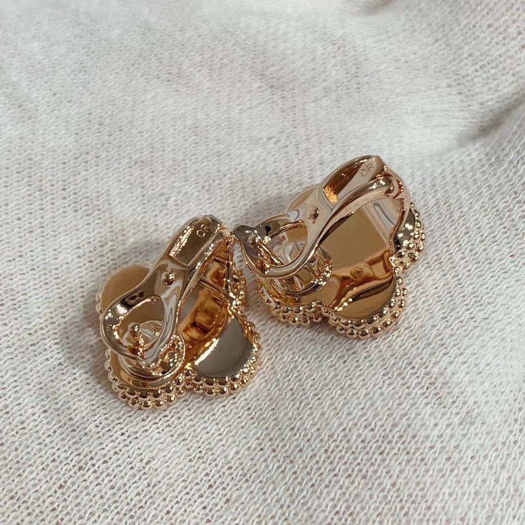[Glitter Jewelry]CLOVER MEDIUM 1 MOTIFS CARNELIAN  DIAMOND earrings