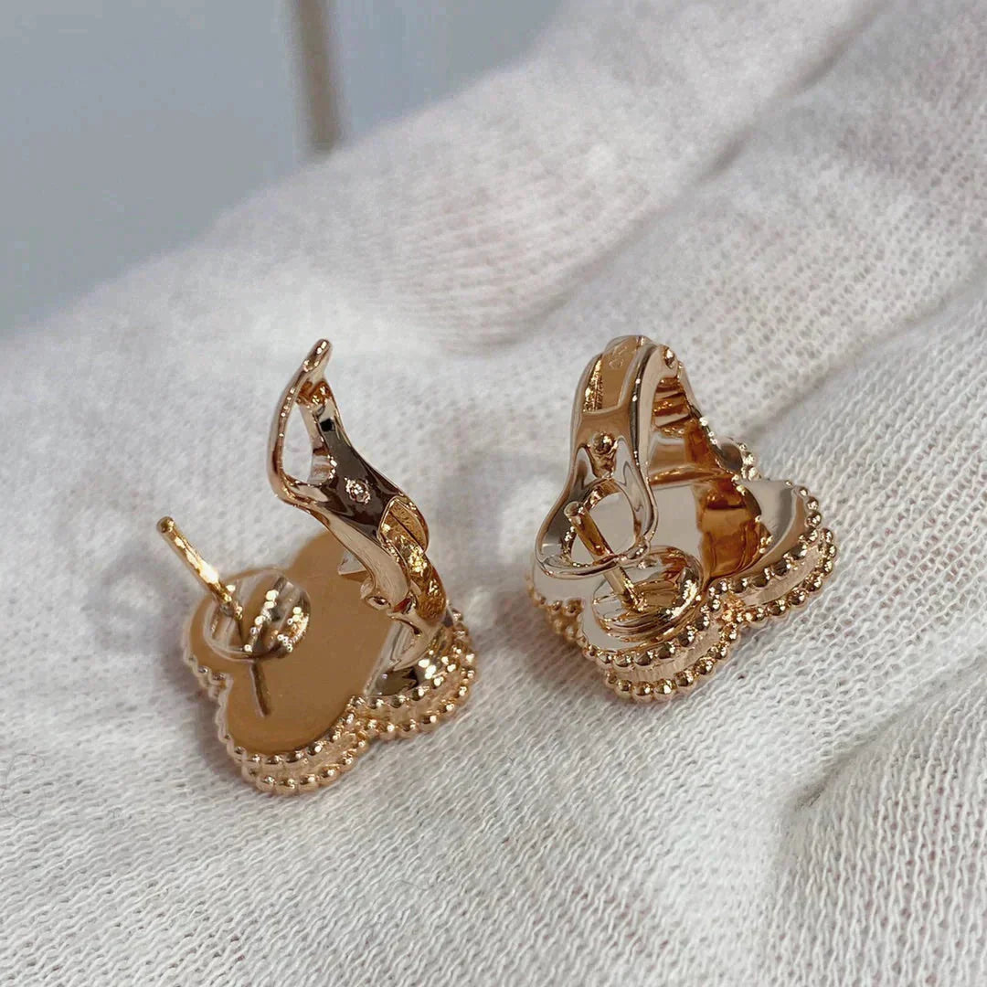 [Glitter Jewelry]CLOVER MEDIUM 1 MOTIFS CARNELIAN  DIAMOND earrings