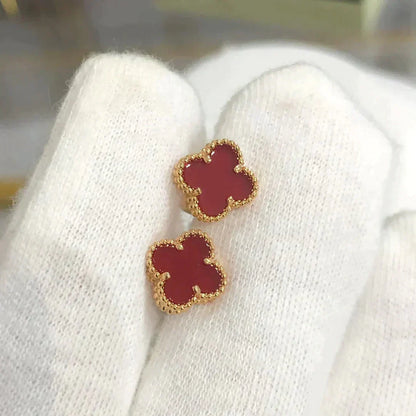 [Glitter Jewelry]CLOVER MINI 9.5MM CARNELIAN EARRINGS