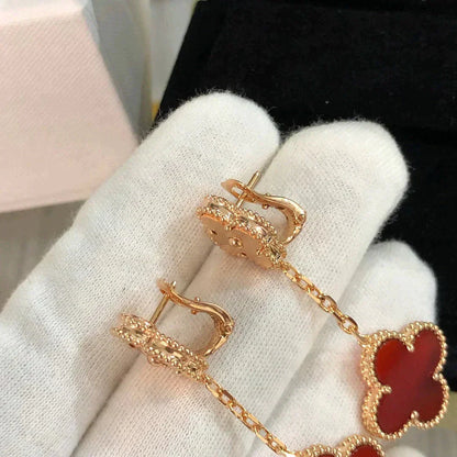 [Glitter Jewelry]CLOVER 2 MOTIF  LASER CARNELIAN EARRINGS