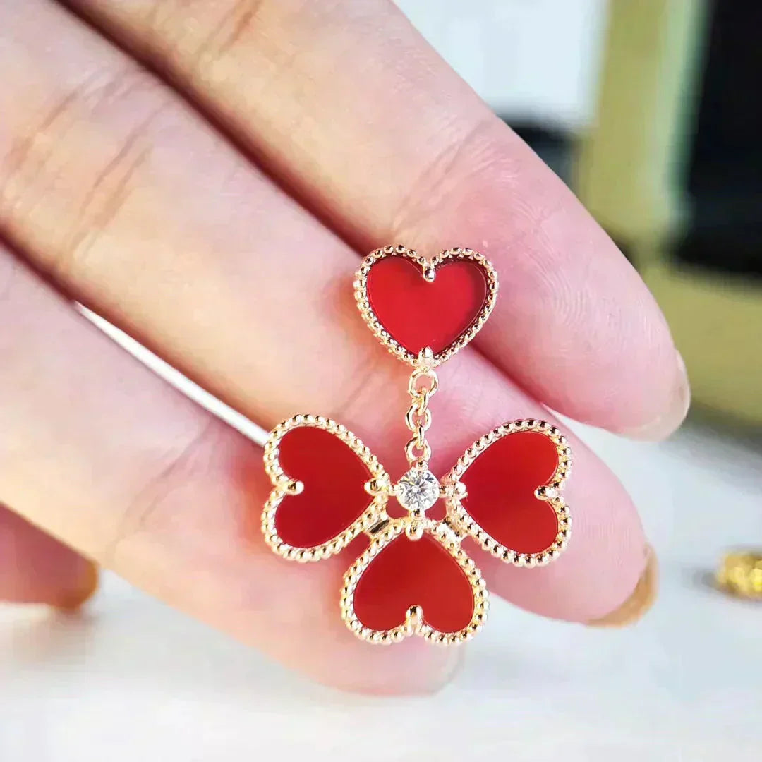 [Glitter Jewelry]SWEET CLOVER CARNELIAN EARRINGS