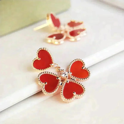 [Glitter Jewelry]SWEET CLOVER CARNELIAN EARRINGS