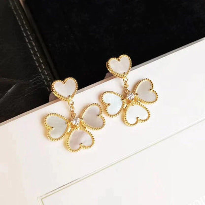 [Glitter Jewelry]CLOVER SWEET WHITE MOP EARRINGS