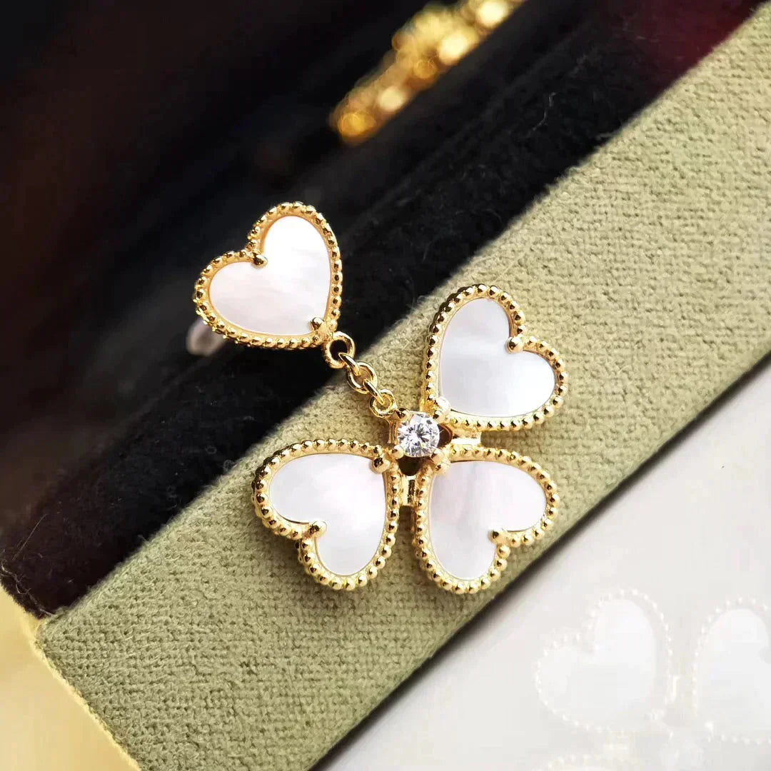 [Glitter Jewelry]CLOVER SWEET WHITE MOP EARRINGS