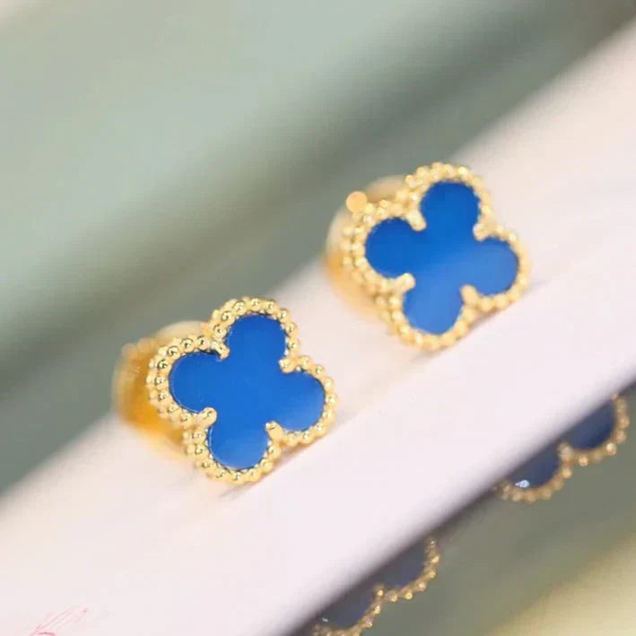 [グリッタージュエリー]クローバー ミニ 9.5mm ターコイズ イヤリング