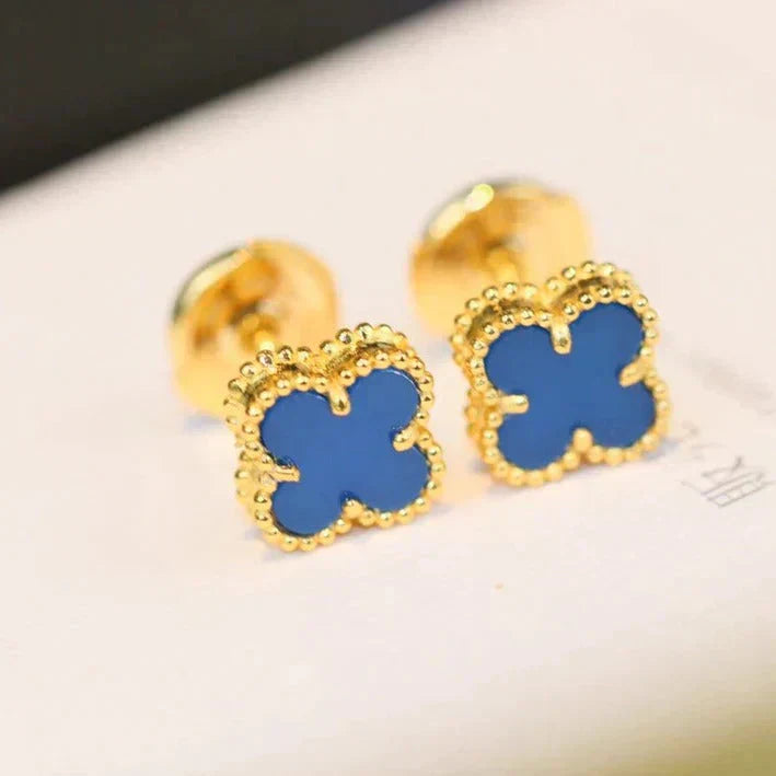 [グリッタージュエリー]クローバー ミニ 9.5mm ターコイズ イヤリング