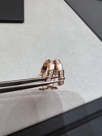 [Glitter Jewelry]SERPENTI MOP PINK GOLD EARRINGS