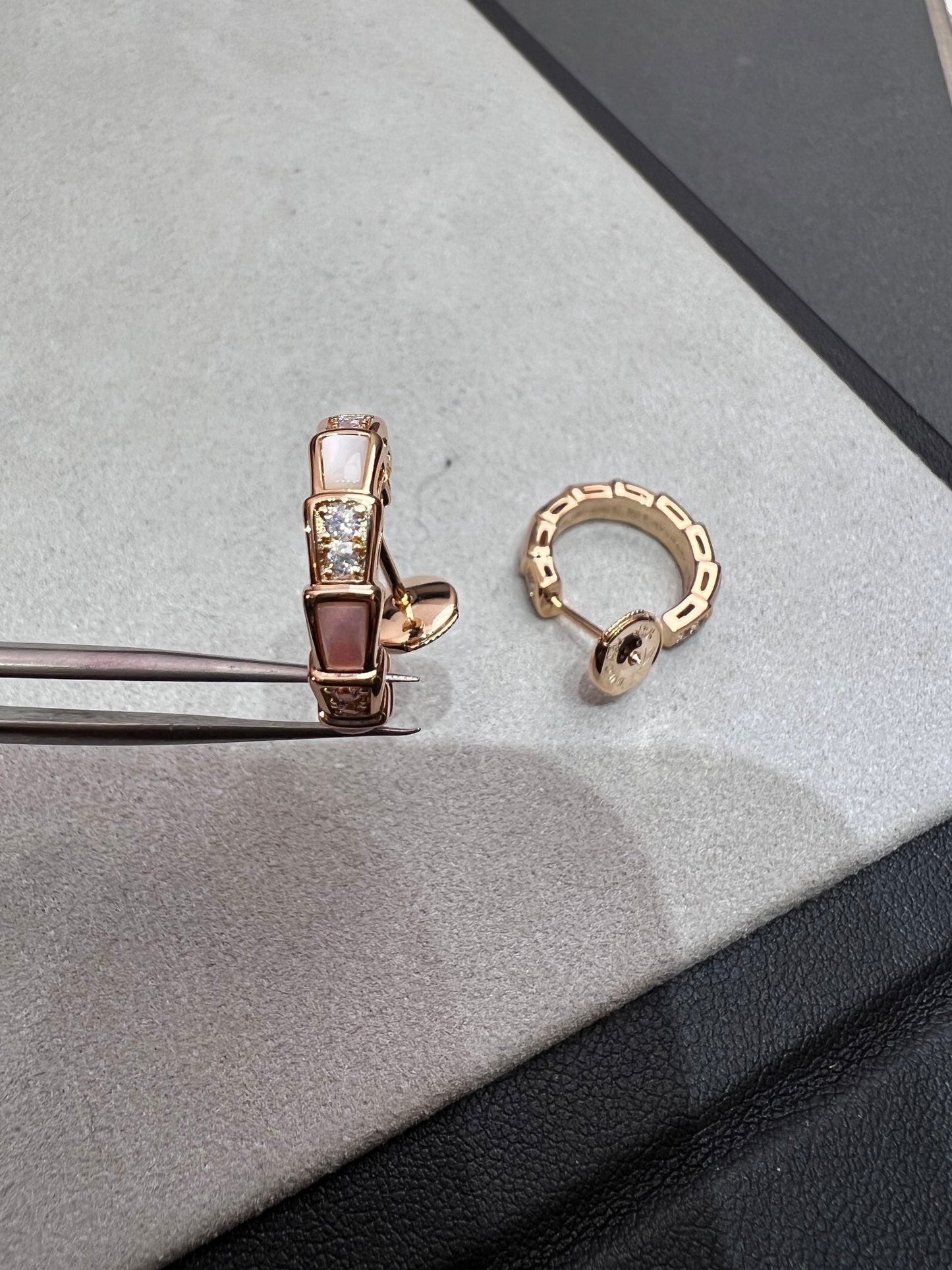 [Glitter Jewelry]SERPENTI MOP PINK GOLD EARRINGS