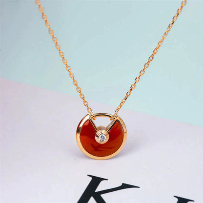[Glitter Jewelry]AMULETTE GOLD CARNELIAN ONYX NECKLACE