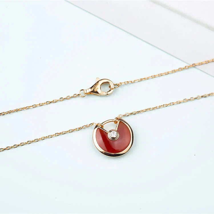 [Glitter Jewelry]AMULETTE GOLD CARNELIAN ONYX NECKLACE