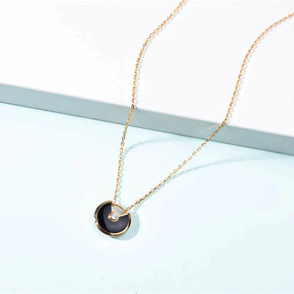 [Glitter Jewelry]AMULETTE GOLD CARNELIAN ONYX NECKLACE