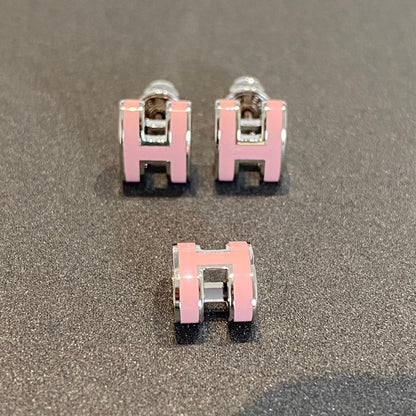 [グリッタージュエリー]ミニポップH シルバーピアス ピンク
