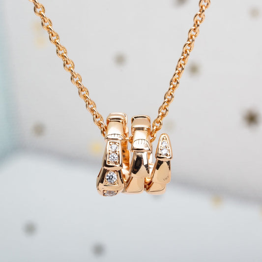 [Glitter Jewelry]SERPENTI PINK GOLD NECKLACE DIAMOND