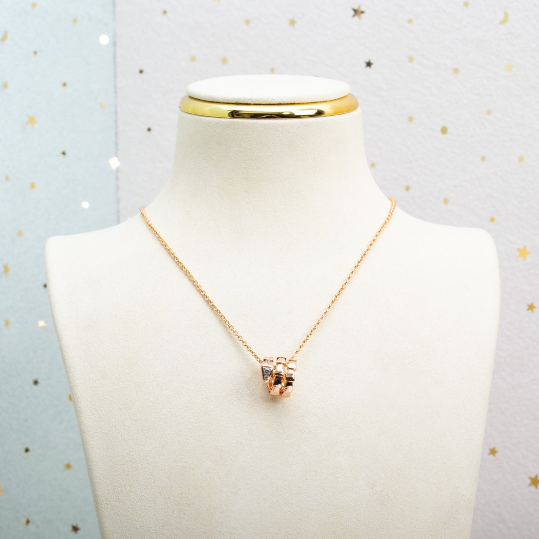 [Glitter Jewelry]SERPENTI PINK GOLD NECKLACE DIAMOND