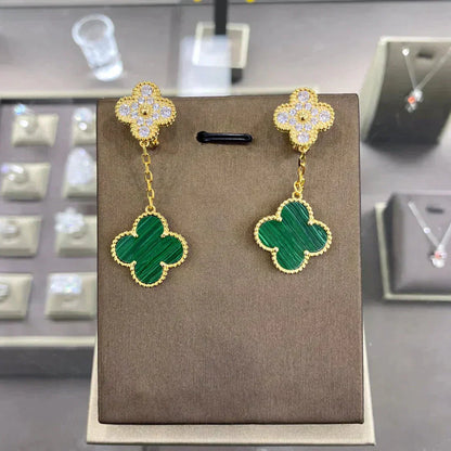 [Glitter Jewelry]CLOVER  2 MOTIFS  DIAMOND  EARRINGS (MULTIPLE CHOICESç´