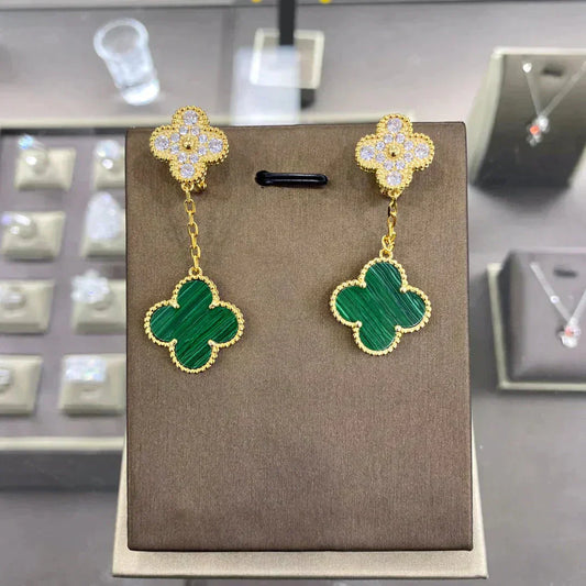 [Glitter Jewelry]CLOVER  2 MOTIFS  DIAMOND  EARRINGS (MULTIPLE CHOICESç´
