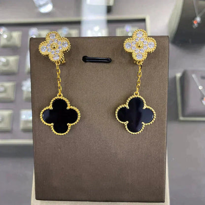 [Glitter Jewelry]CLOVER  2 MOTIFS  DIAMOND  EARRINGS (MULTIPLE CHOICESç´