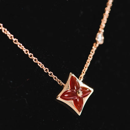 [Glitter Jewelry]STAR NECKLACE PINK GOLD 1 DIAMOND