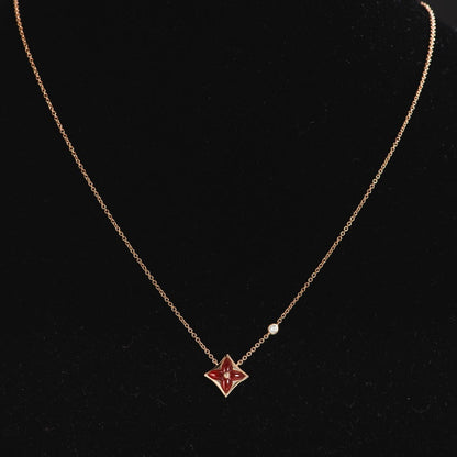[Glitter Jewelry]STAR NECKLACE PINK GOLD 1 DIAMOND