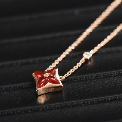 [Glitter Jewelry]STAR NECKLACE PINK GOLD 1 DIAMOND