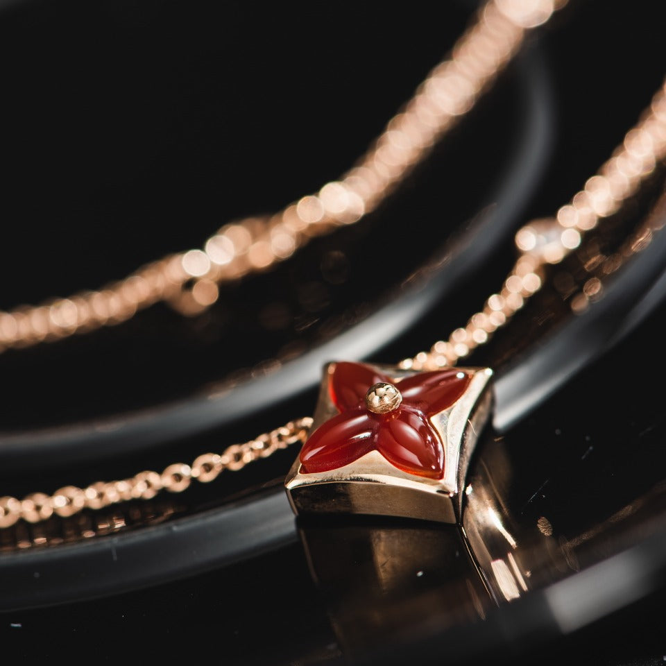 [Glitter Jewelry]STAR NECKLACE PINK GOLD 1 DIAMOND