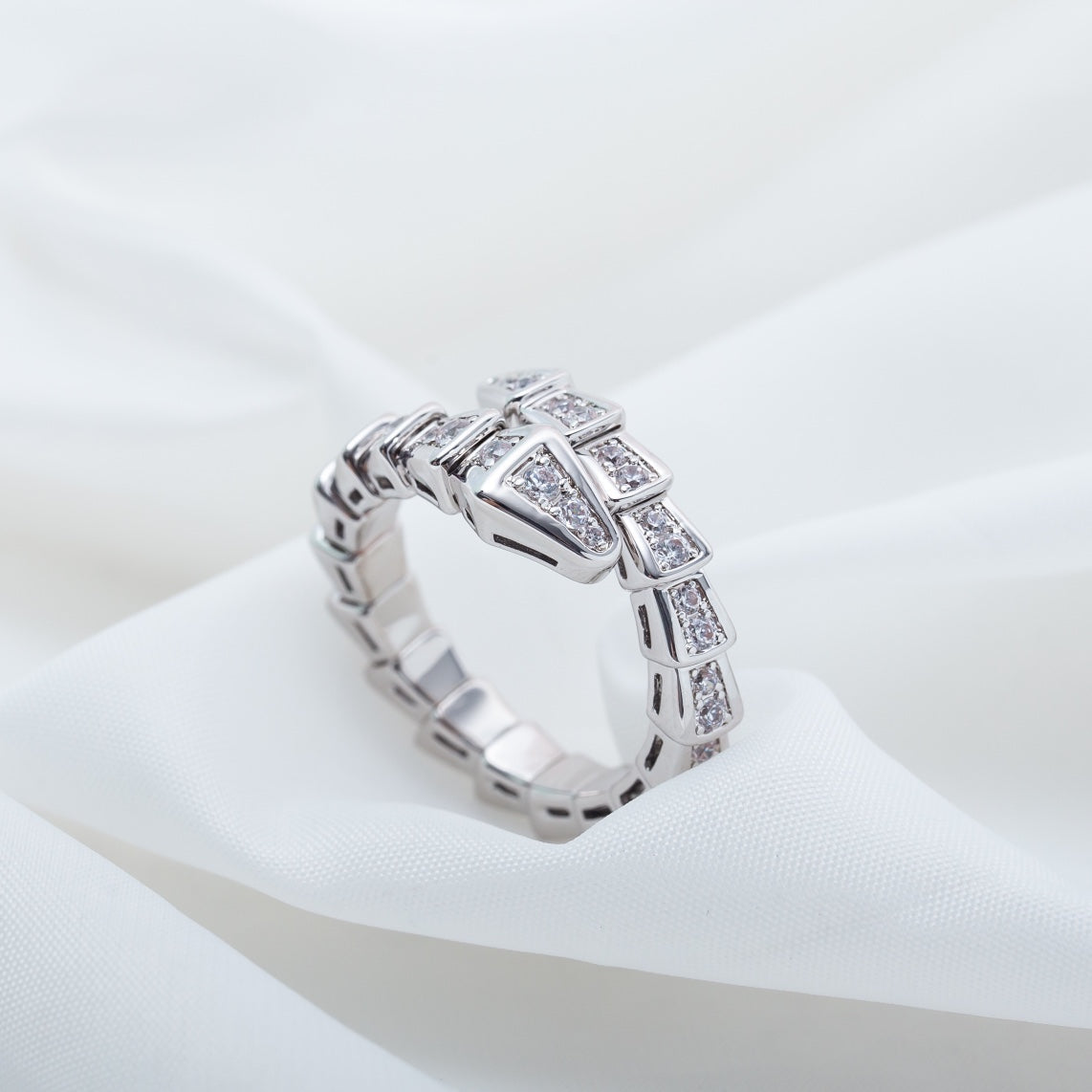 [Glitter Jewelry]SERPENTI RING SILVER DIAMOND PAVED 4MM