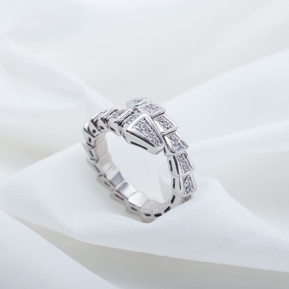 [Glitter Jewelry]SERPENTI RING SILVER DIAMOND PAVED 4MM