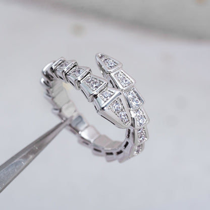 [Glitter Jewelry]SERPENTI RING SILVER DIAMOND PAVED 4MM