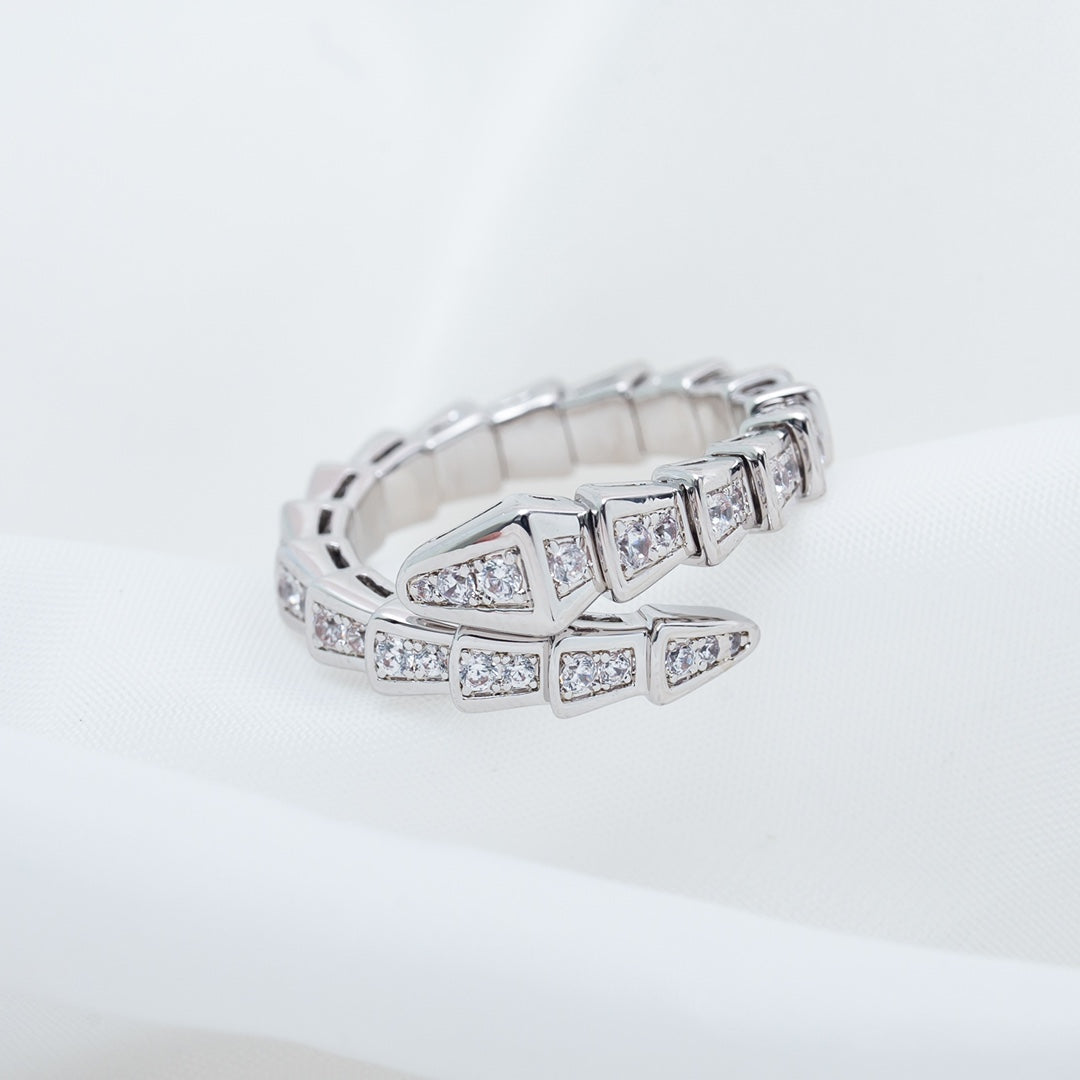 [Glitter Jewelry]SERPENTI RING SILVER DIAMOND PAVED 4MM
