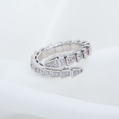 [Glitter Jewelry]SERPENTI RING SILVER DIAMOND PAVED 4MM