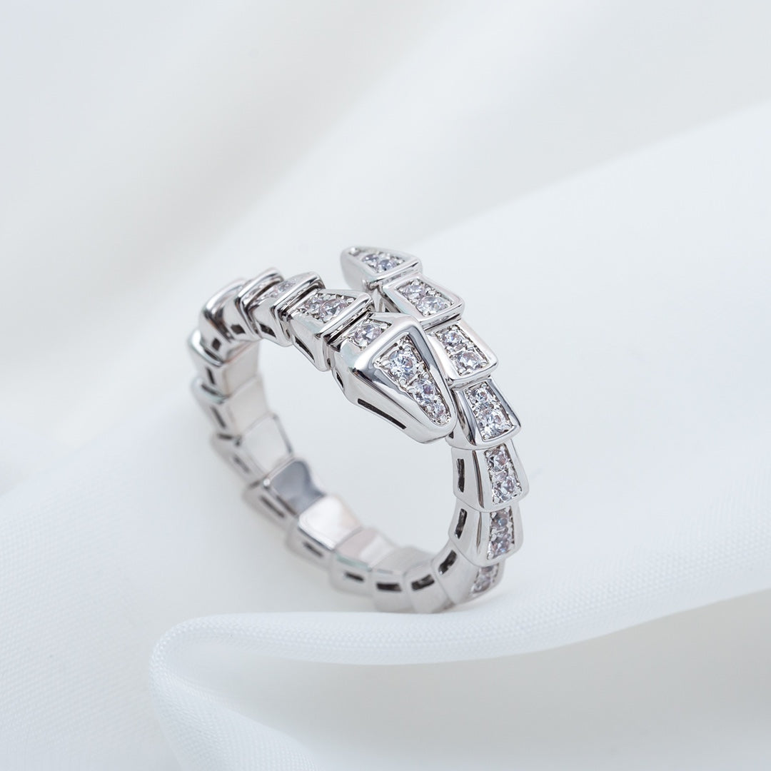 [Glitter Jewelry]SERPENTI RING SILVER DIAMOND PAVED 4MM