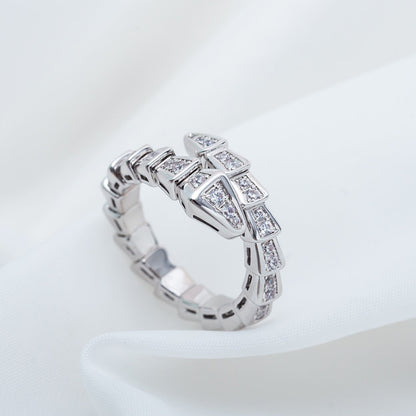 [Glitter Jewelry]SERPENTI RING SILVER DIAMOND PAVED 4MM