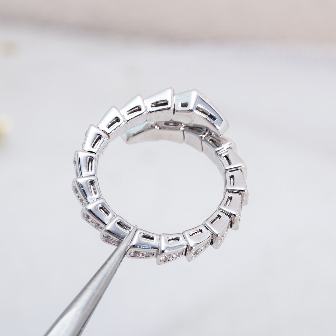 [Glitter Jewelry]SERPENTI RING SILVER DIAMOND PAVED 4MM