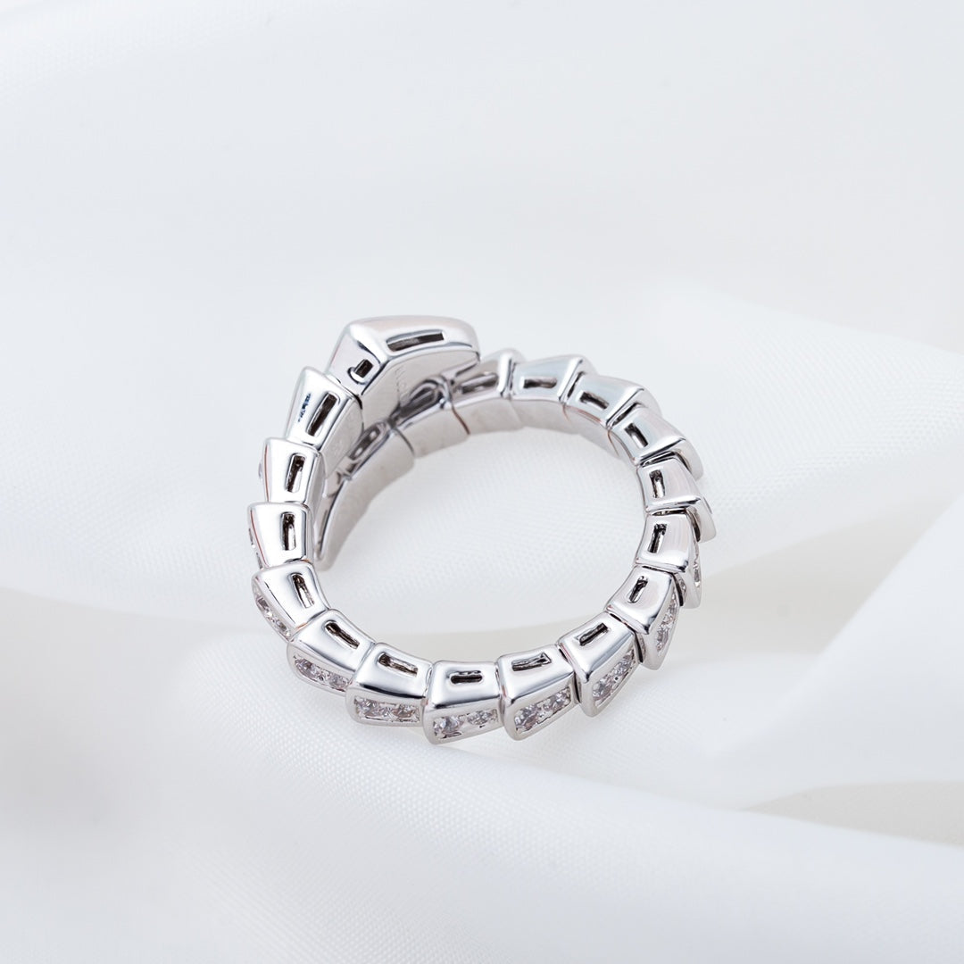 [Glitter Jewelry]SERPENTI RING SILVER DIAMOND PAVED 4MM