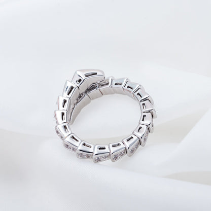 [Glitter Jewelry]SERPENTI RING SILVER DIAMOND PAVED 4MM