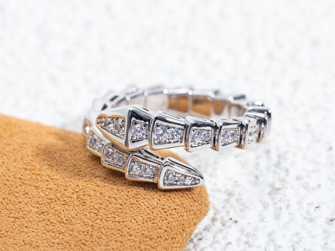 [Glitter Jewelry]SERPENTI RING SILVER DIAMOND PAVED 4MM