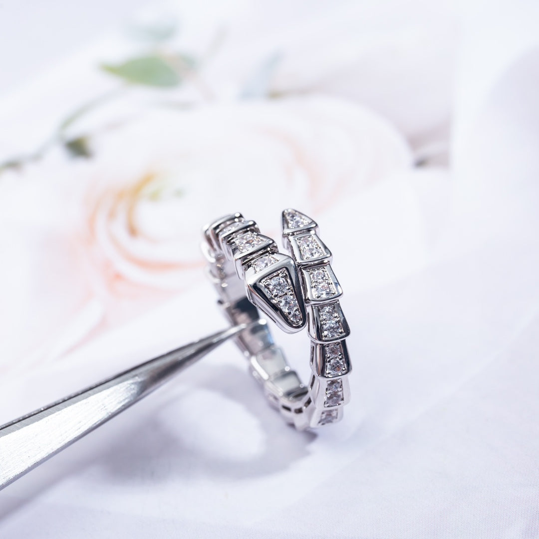 [Glitter Jewelry]SERPENTI RING SILVER DIAMOND PAVED 4MM