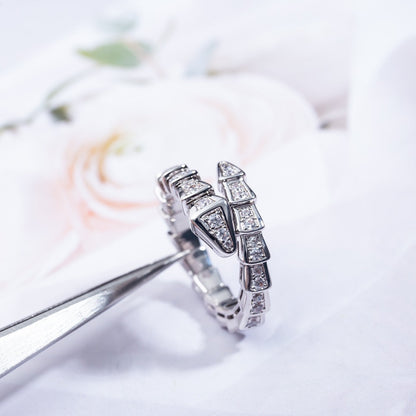 [Glitter Jewelry]SERPENTI RING SILVER DIAMOND PAVED 4MM