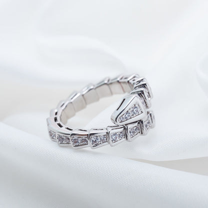 [Glitter Jewelry]SERPENTI RING SILVER DIAMOND PAVED 4MM