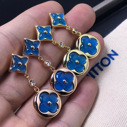 [Glitter Jewelry]STAR AND SUN AGATE DIAMOND EARRINGS